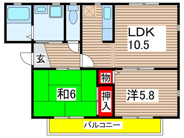 西口ハイツの物件間取画像